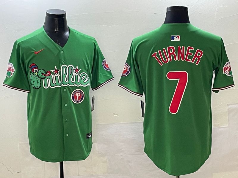 Men Philadelphia Phillies #7 Turner Green Three generations Joint Name Game 2025 Nike MLB Jersey style 6